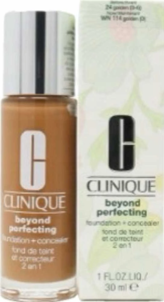 Clinique Beyond Perfecting Paraben-Free Matte Finish Liquid Foundation & Maskuoklis 2-In-1 24 Golden, 30 ml