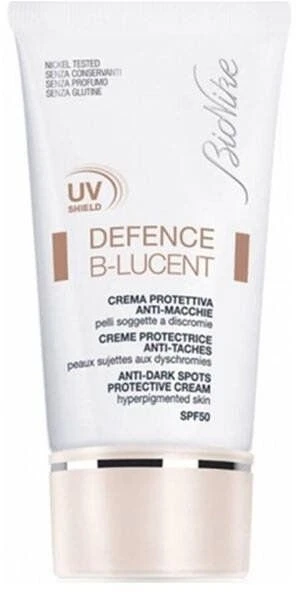 BioNike Defence B-Lucent prieš tamsiąsias dėmes prieš saulę kremas veidui SPF 50+, 40 ml
