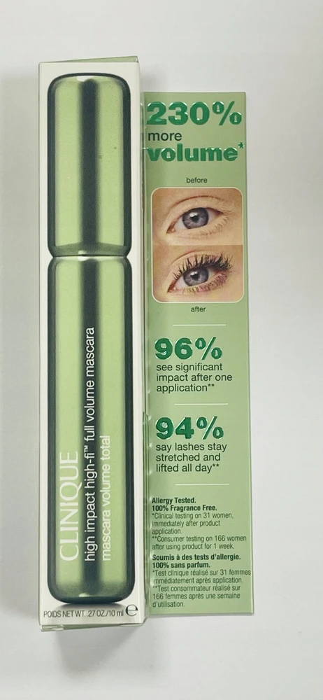 Clinique High Impact High-Fi Full Volume Blakstienų tušas #01 Intense Juodas, 10 ml