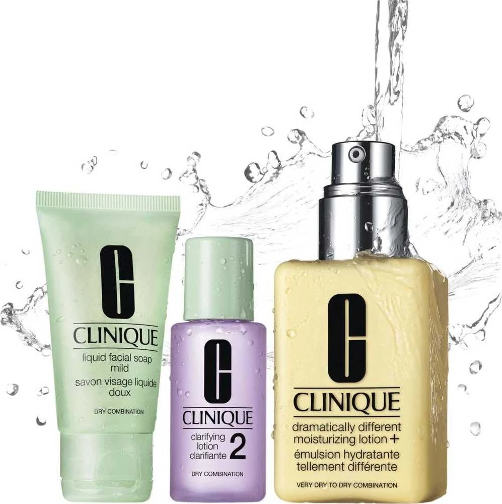 „Clinique Rinkinys Great Skin“ (moterims) veido prausiklis 30 ml + valomasis pienelis 30 ml + drėkinamasis kremas nuo dirginimo 125 ml