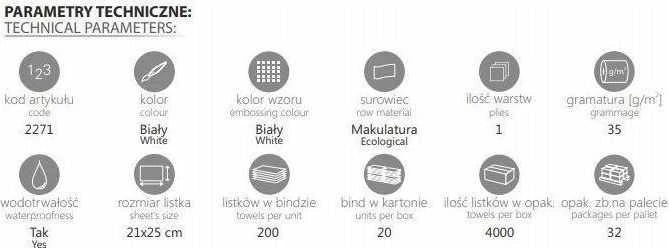 Cliver ZZ Baltas 4000 ekonomiškas rankšluostis