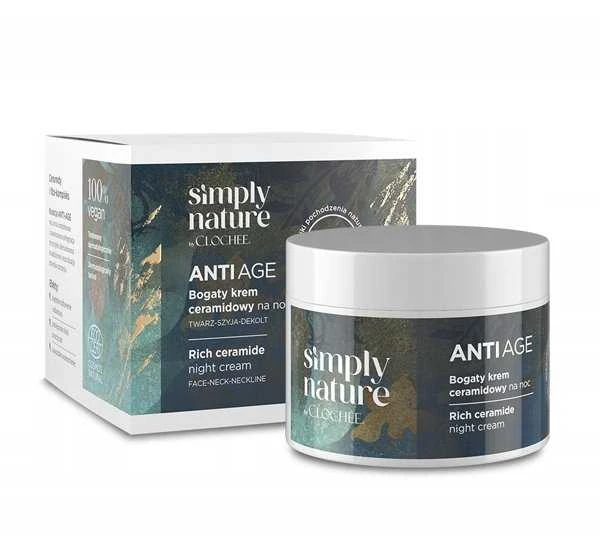 Clochee „Simply Nature“ praturtintas keramidų naktinis kremas 50 ml
