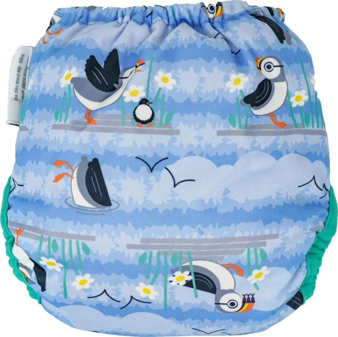 Close Caboo daugkartinės sauskelnės Pop-in AIO Mėlyna Puffin 4.5-16 kg, 1 vnt.