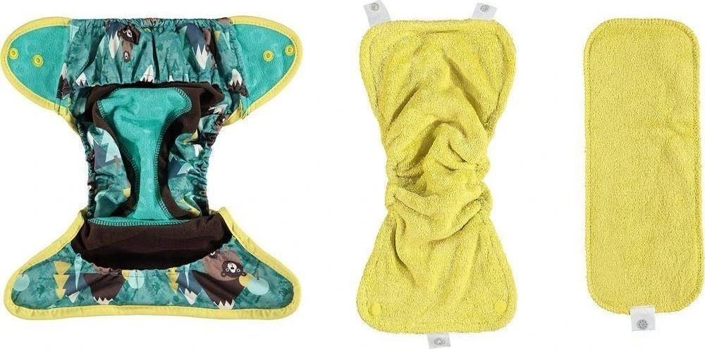 Close Caboo daugkartinės sauskelnės Pop-in AIO Bear 4.5-16 kg, 1vnt.