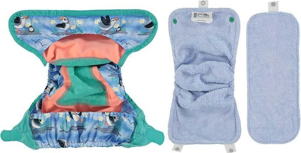 Close Caboo daugkartinės sauskelnės V2 Mėlyna Puffin, 3 –16 kg, 1vnt.