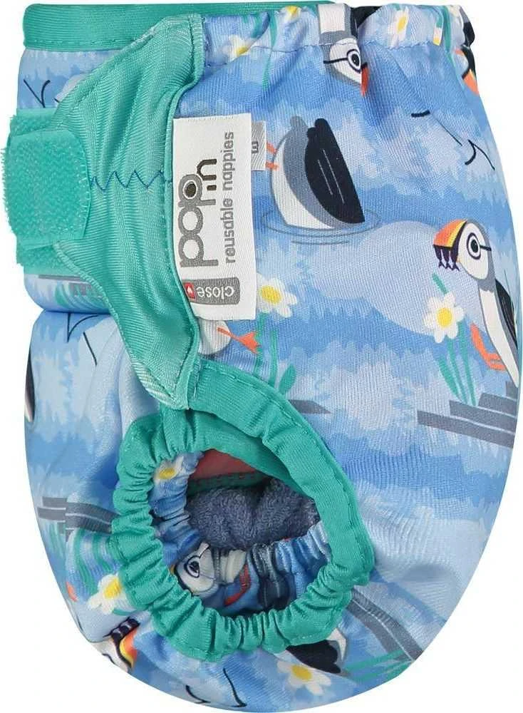 Close Caboo daugkartinės sauskelnės V2 Mėlyna Puffin, 3 –16 kg, 1vnt.