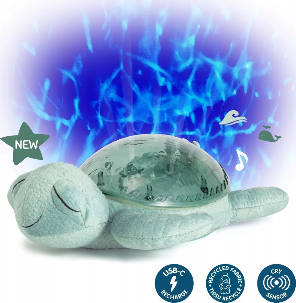 Cloud B migdukas projektorius su garsais Tranquil Turtle, žalios spalvos