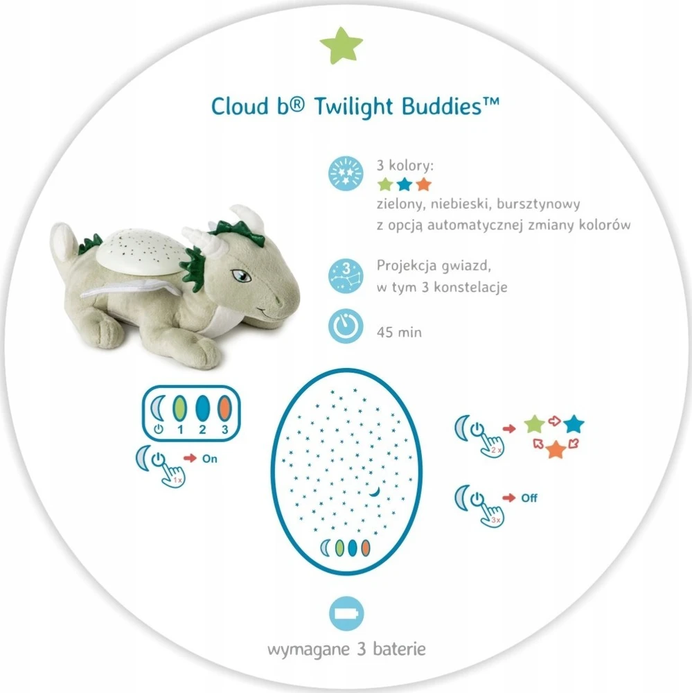 CLOUD B Twilight Buddies migdukas projektorius Drakonas