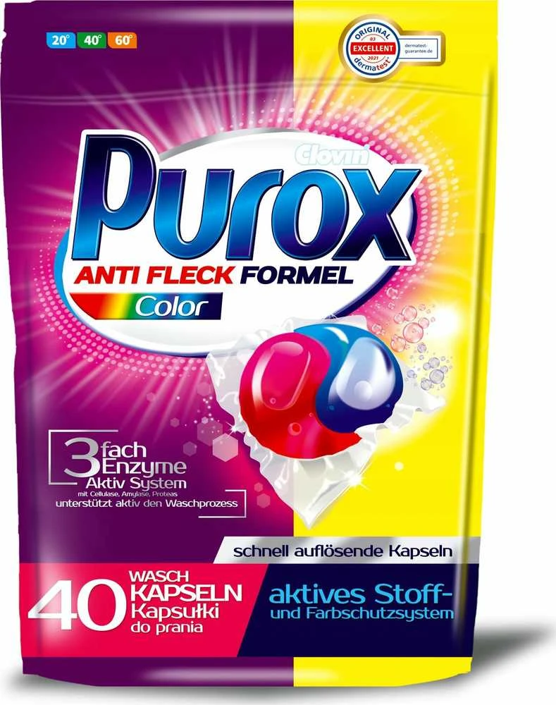 Purox Clovin Kapsułki do prania Color 40 vnt.