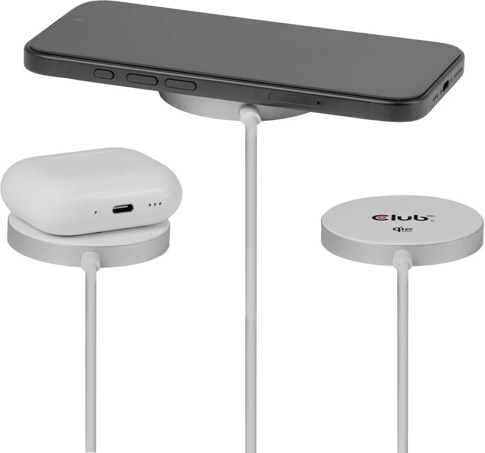 Išmanusis laikrodis Įkroviklis Club 3D CAC-3026 Bezprzewodowa Qi2 MagSafe 25W Baltas