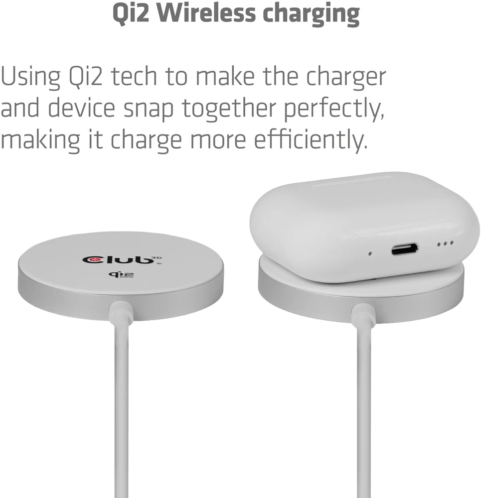 Išmanusis laikrodis Įkroviklis Club 3D CAC-3026 Bezprzewodowa Qi2 MagSafe 25W Baltas