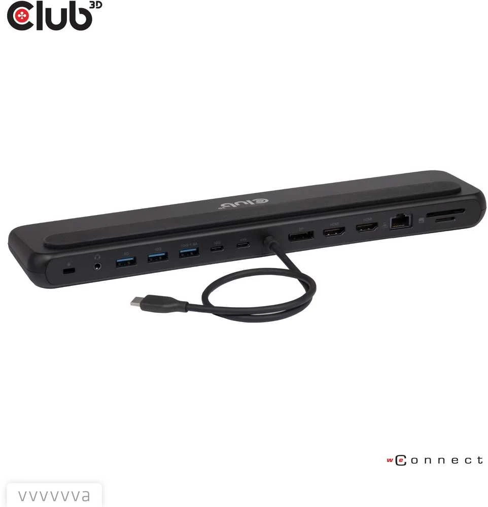 „Club 3D“ „Club3D“ USB-C prijungimo stotelė 12v1, 2xHDMI, 1xDP, 2xUSB-C, 3xUSB, 1xRJ45, 1x3,5 mm, juoda