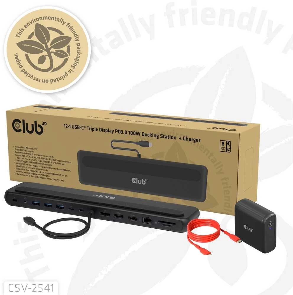 Club 3D 12v1 prijungimo stotelė su priedais