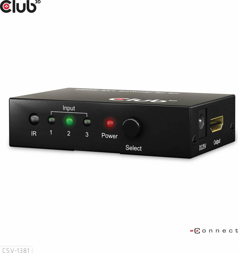 Club 3D Club3D jungiklis 1:3 HDMI 8K60Hz/4K120Hz, 3 portai