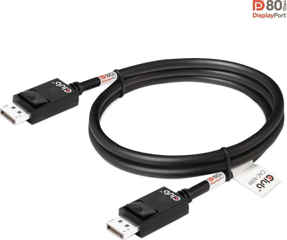 Club 3D Club3D Kabelis DisplayPort 2.1 na DisplayPort 2.1 4K120Hz/8K60Hz HDR (M/M), 1.2m, juoda