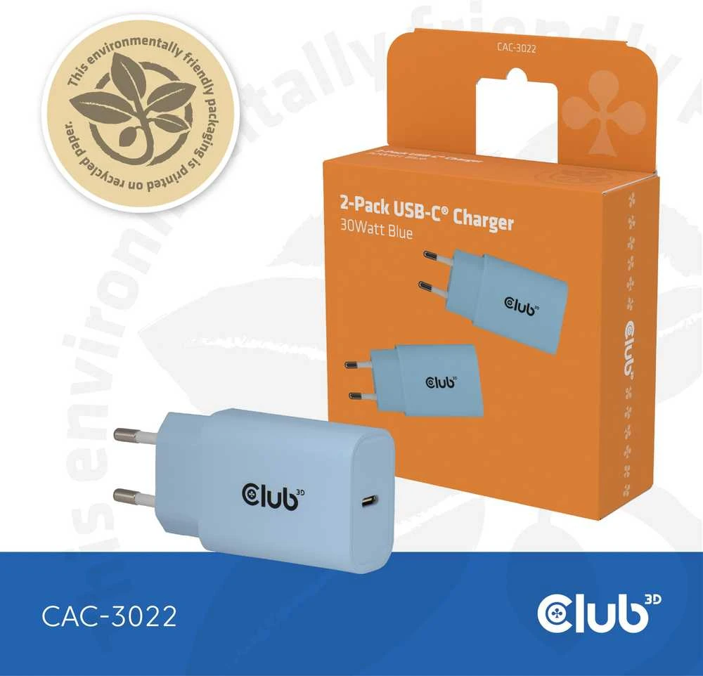 Club 3D 30W USB-C įkroviklių komplektas