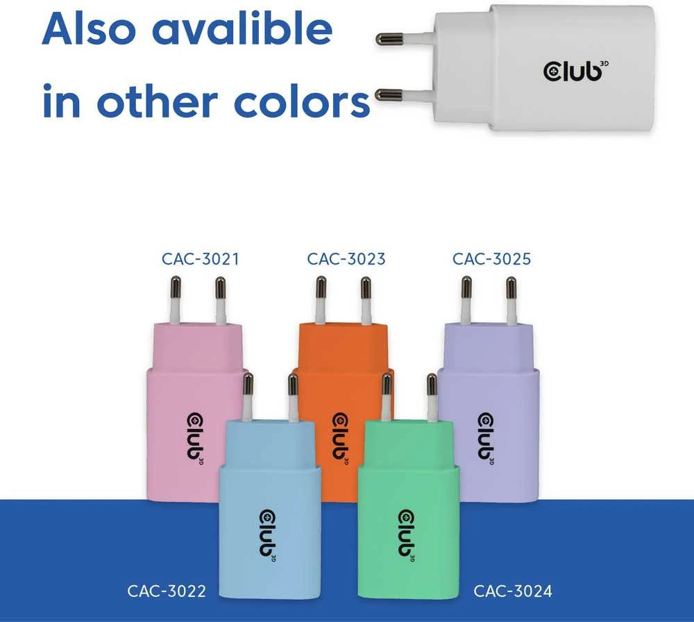 Įkroviklis Club 3D Club3D Lifestyle Ladegerät USB-C 30Watt, 2Stk baltas retail