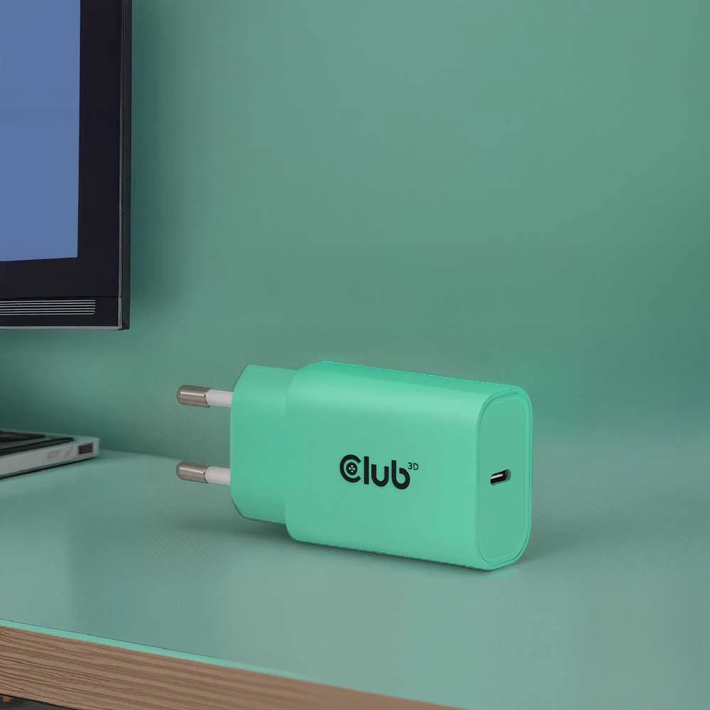 Įkroviklis Club 3D Club3D Lifestyle kroviklis USB-C 30Watt 2 vnt. žalia retail