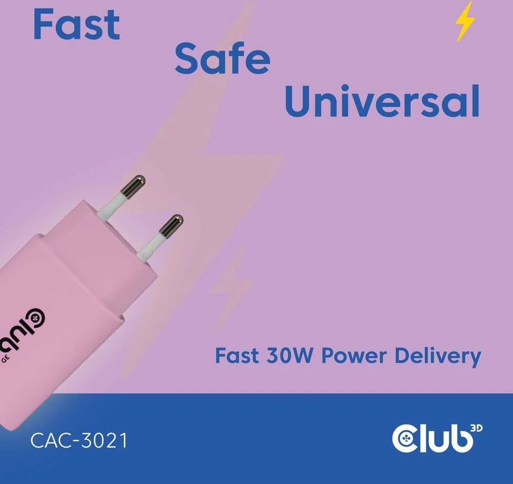Įkroviklis Club 3D CAC-3021 USB-C 30 W (CAC-3021)