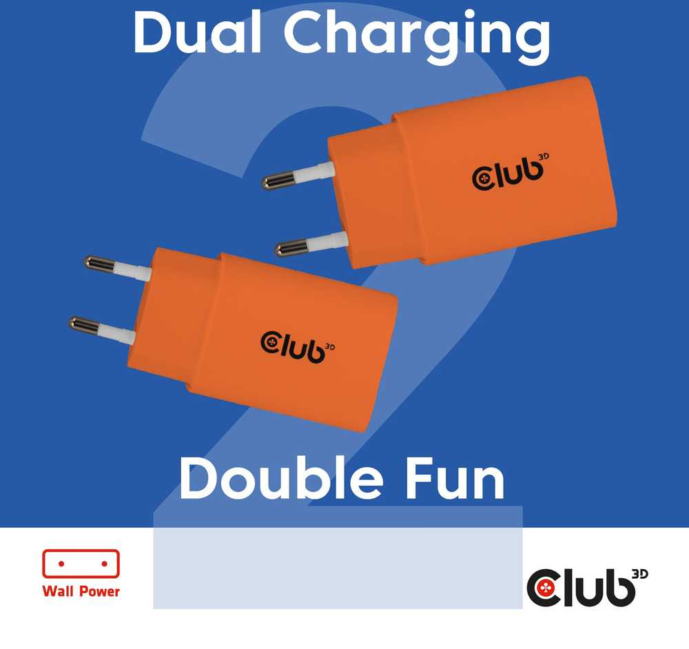 Įkroviklis Club 3D CAC-3023 30W Oranžinė