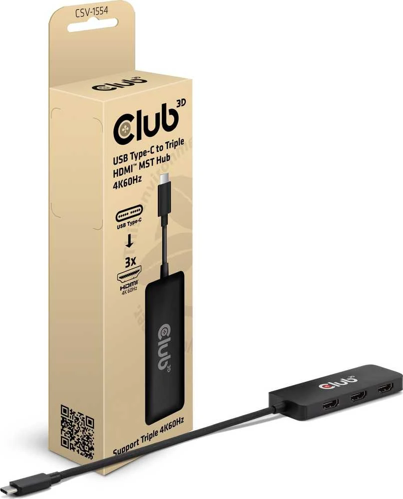 Club 3D MST-Hub USB-C į 3x HDMI adapteris su dėžute
