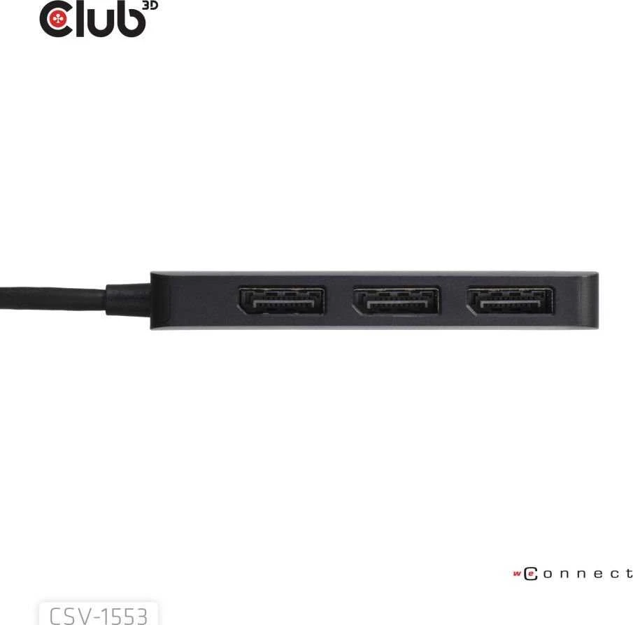 Club 3D CLUB3D CSV-1553 USB C tipo šakotuvai ir koncentratoriai, juodi