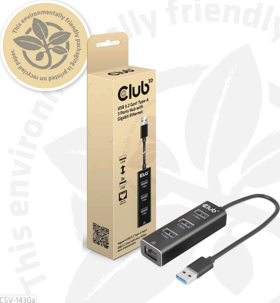 Club 3D Įvesties/išvesties šakotuvas USB3.2 3 prievadų/CSV-1430A CLUB3D