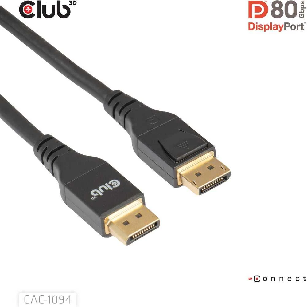 Club 3D DP kabelis 2.1 DP80 sertifikuotas 10K/8K/4K M/M mažmeninė prekyba - Kabelis (CAC-1094)