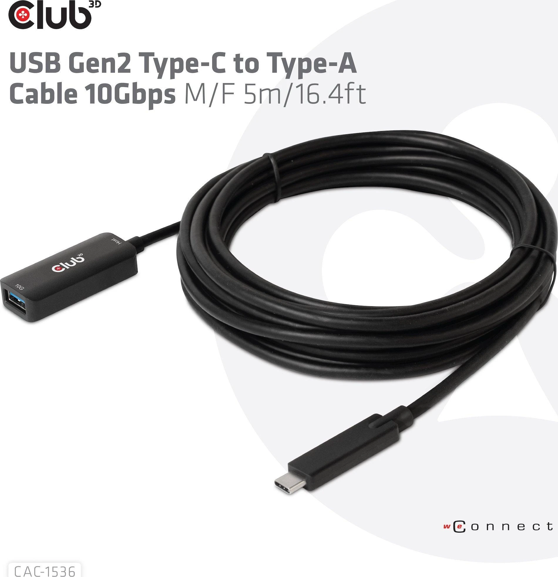 Goobay Club 3D Club3D Kabelis USB-C į USB-A, 10Gbps, 5m, M/F