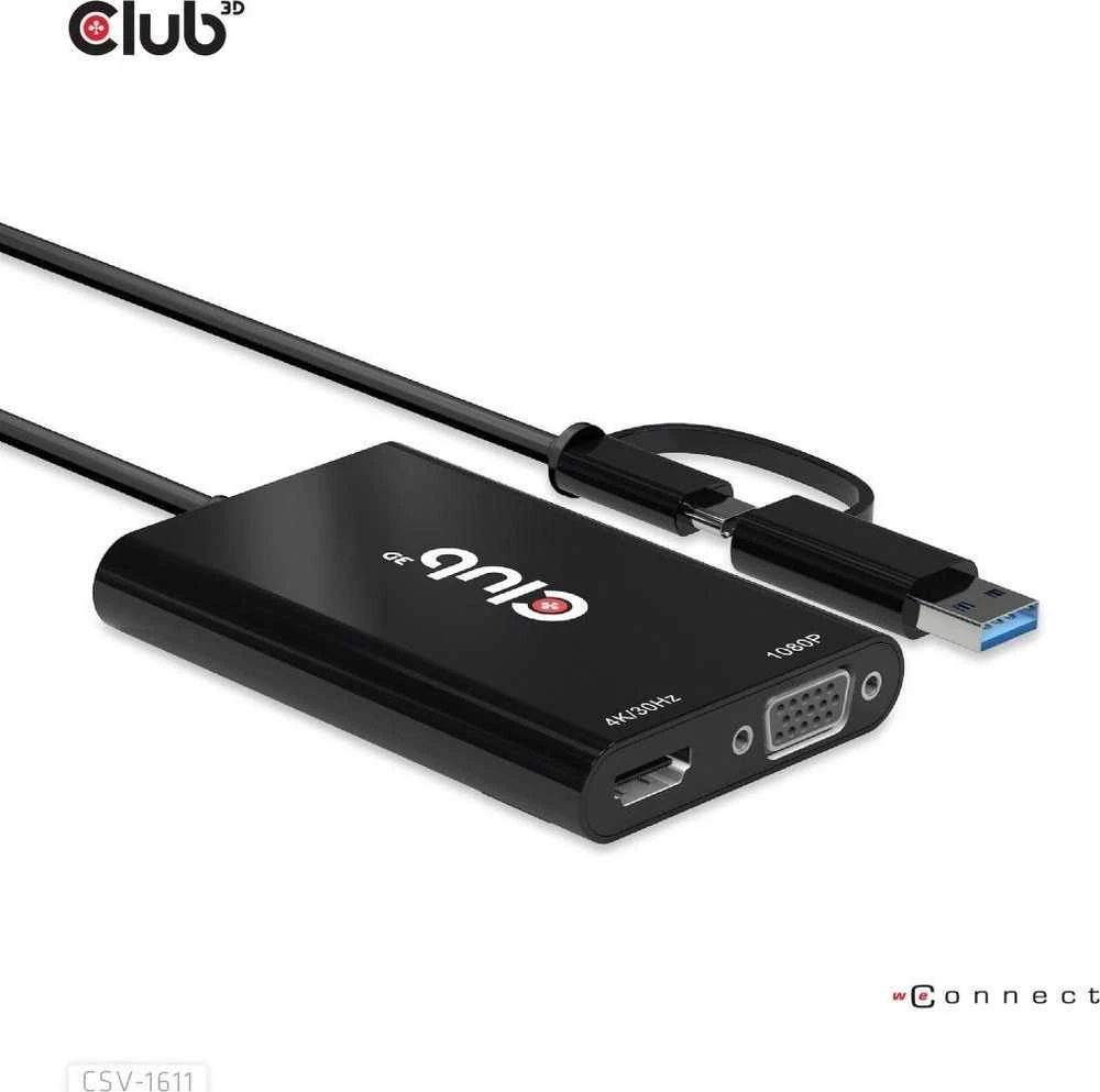 Club 3D USB-C/A stotis / replikatorius (CSV-1611)