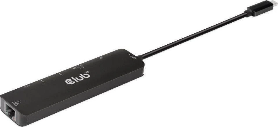 Club 3D Club3D CSV-1596 USB GEN1 TYPE-C, 6 viename stebulės SU HDMI™8K30HZ, 2XUSB TYPE-A, RJ45 IR 2XUSB TYPE-C, DUOMENŲ IR PD Įkrovimas 100 W