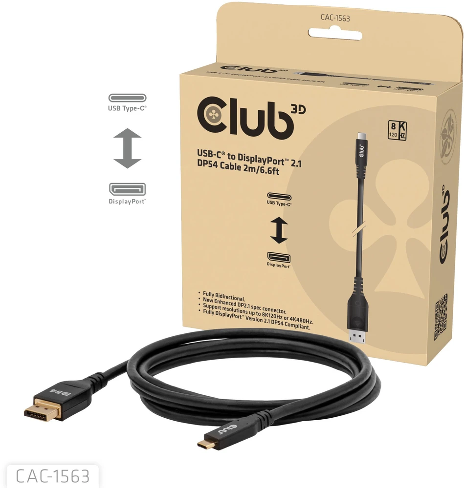Club 3D Adapteris AV CLUB3D CAC-1563 kabelio adapteris 2 m DisplayPort