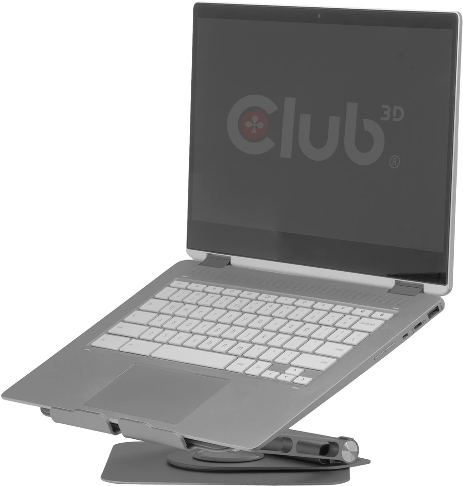 Club 3D „Club3D“ nešiojamojo kompiuterio stovas su USB-C šakotuvu, 100 W, 360°, 4K, 60 Hz