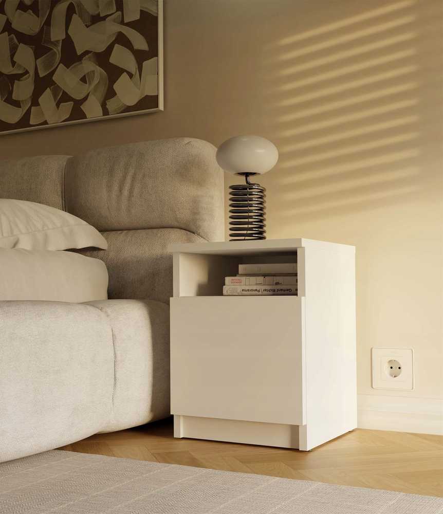 Top E Shop GALAX 30/1D Baltas BEDSIDE TABLE