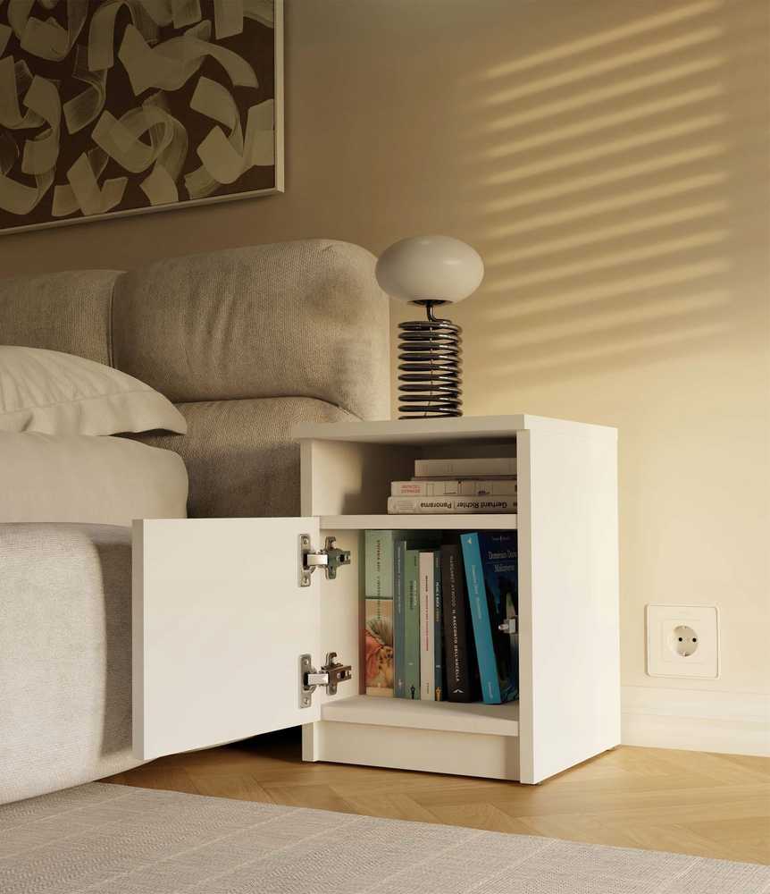 Top E Shop GALAX 30/1D Baltas BEDSIDE TABLE