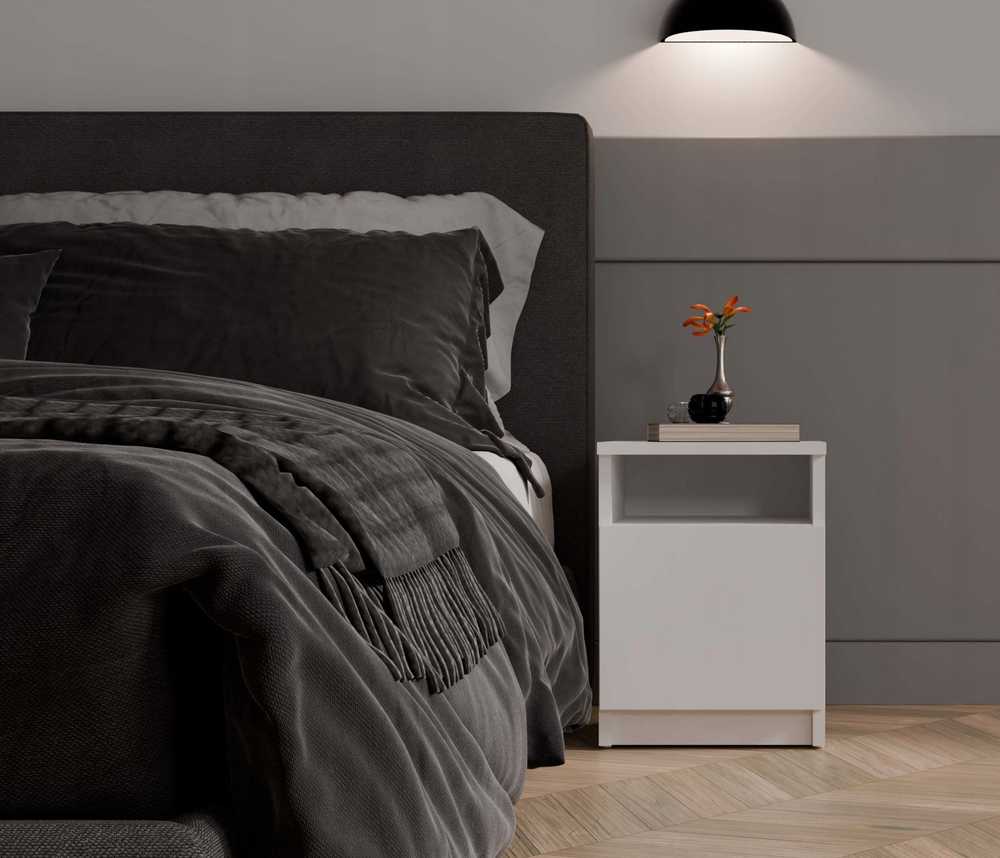 Top E Shop GALAX 30/1D Baltas BEDSIDE TABLE