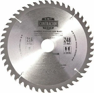 Pjovimo diskas medienai CMT Contractor; 216x2,4x30; Z48; -5°
