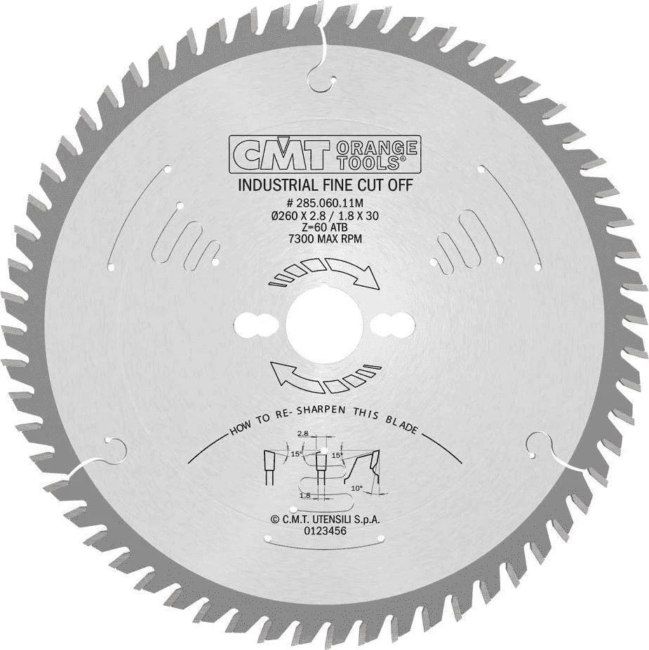 Diskas pjovimo 260x2,8x30 Z60 HM, CMT
