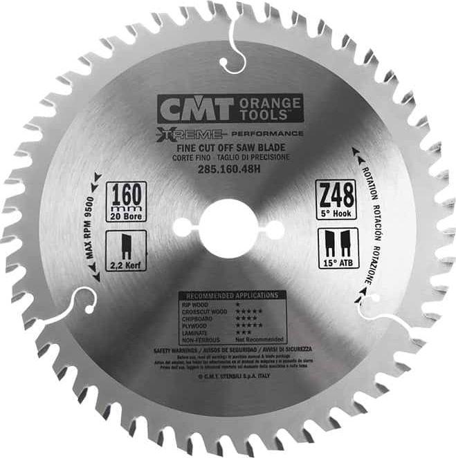 Diskas pjovimo 160x2,2x20 Z48 15° ATB, CMT