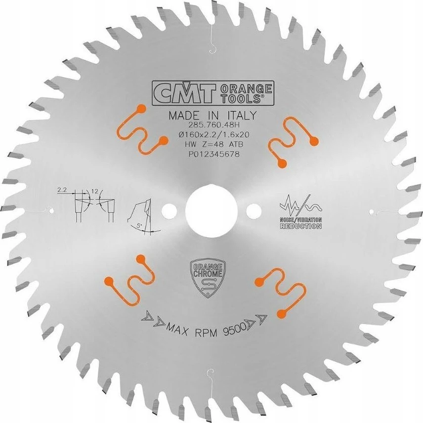 Pjovimo diskas medienai CMT 285; 160x2,2x20 mm; Z48; 5°