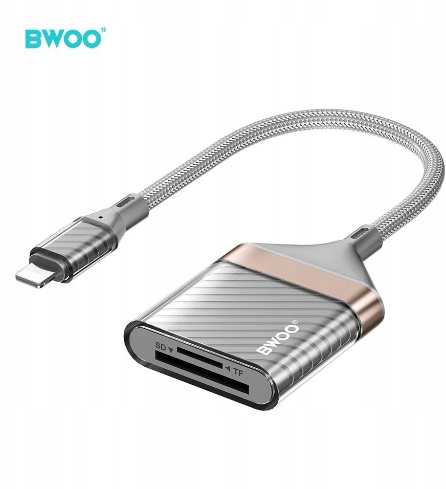 Bwoo atminties kortelių skaitytuvas „Lightning“ – SD/TF kortelėms