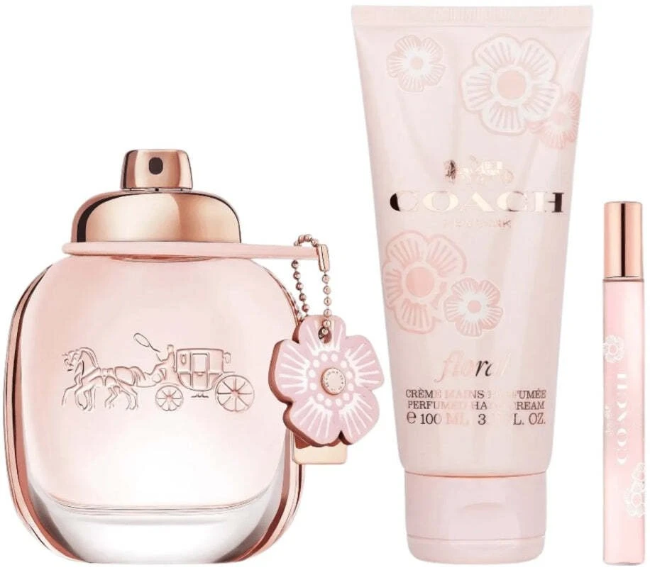 Rinkinys Coach: Florinis, Eau De Parfum, Moterims, 90 ml + Florinis, Eau De Parfum, Moterims, 7.5 ml + Florinis, Kūno losjonas, Visam kūnui, 100 ml