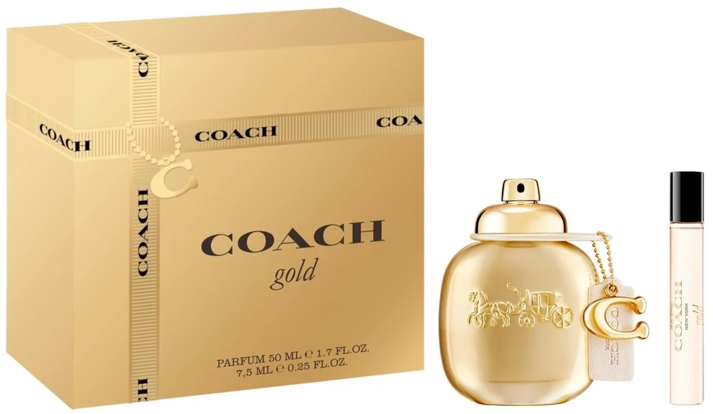Set Coach: Gold Eau De Parfum For Women, 50 ml + Gold Eau De Parfum For Women 7.5 ml