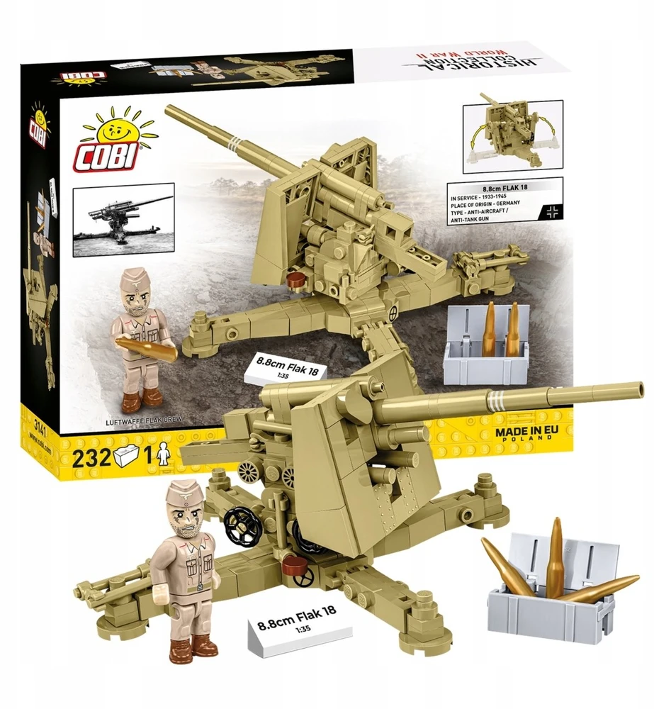 Cobi 8,8 cm skersmens neperšaunamos kaladėlės, 18 232 kaladėlės, 1:35