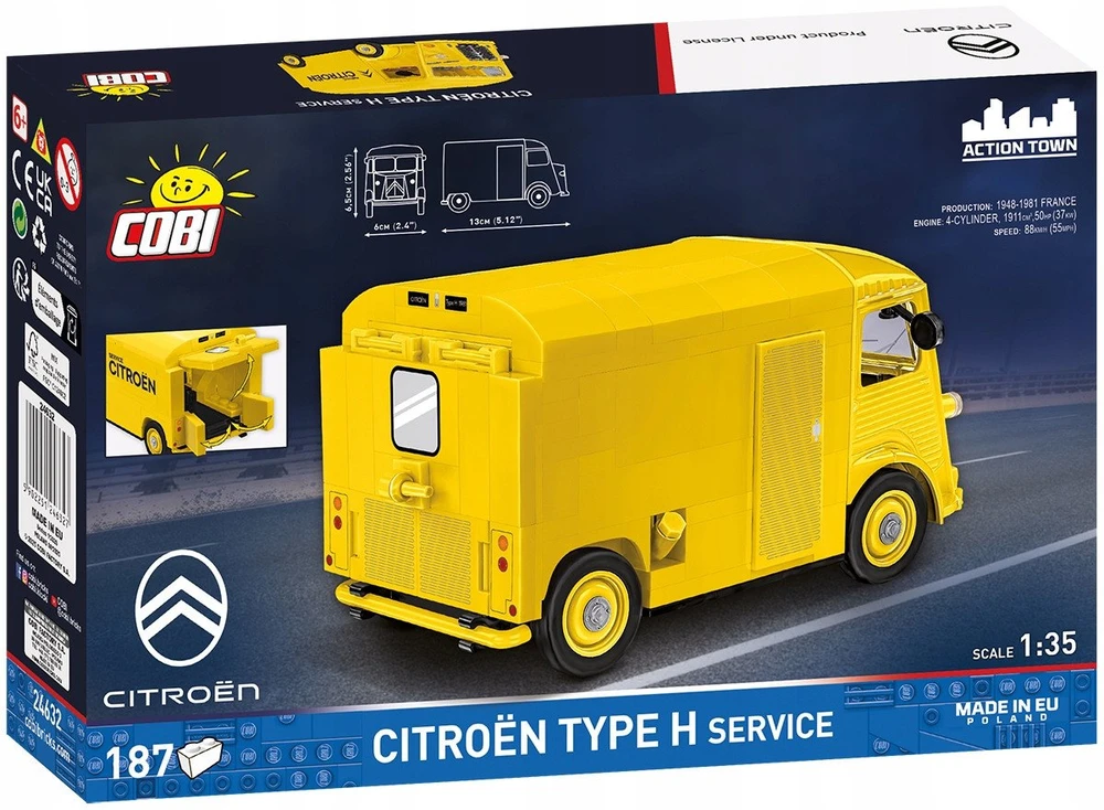 Statybinis žaidimas - COBI - Citroën Type H - Geltonas - 187 dalys - Masto 1:35