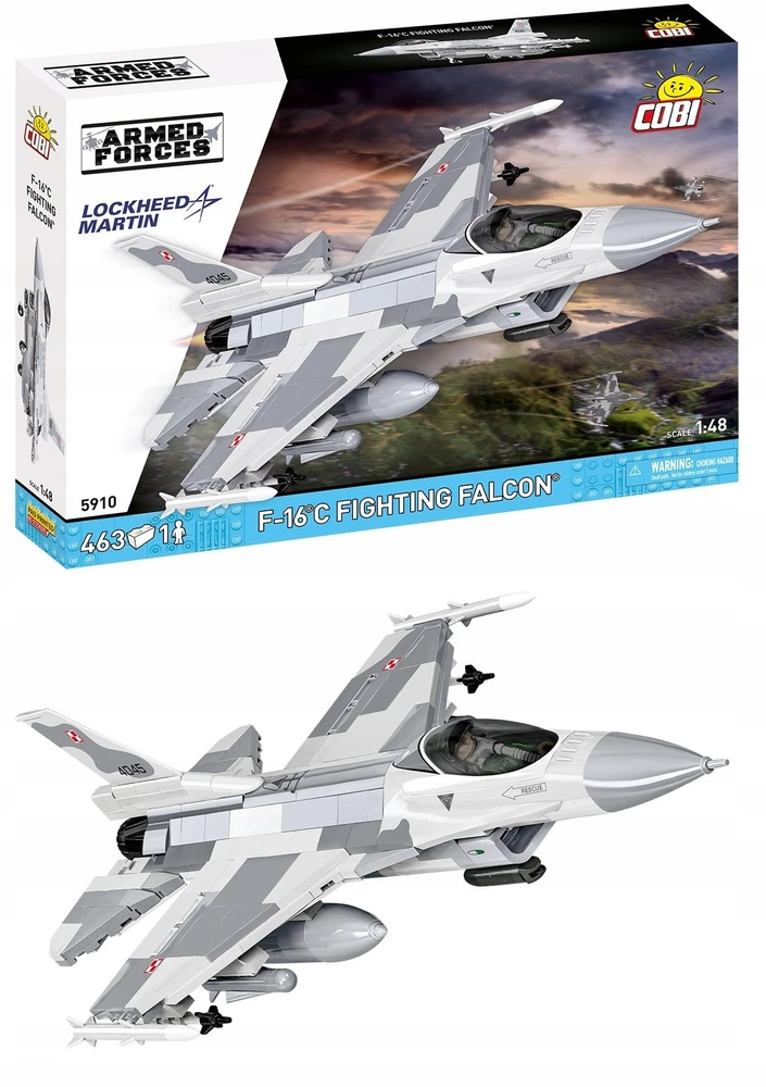 Cobi Klocki F-16c kovos sakalas blokuoja 463 blokus