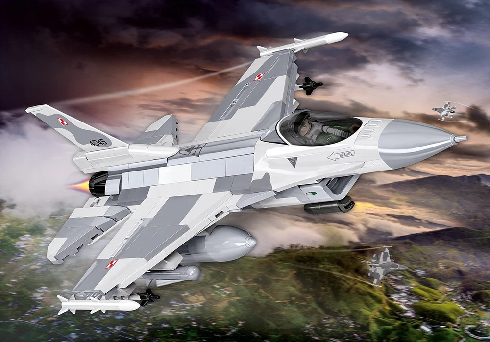 Cobi Klocki F-16c kovos sakalas blokuoja 463 blokus
