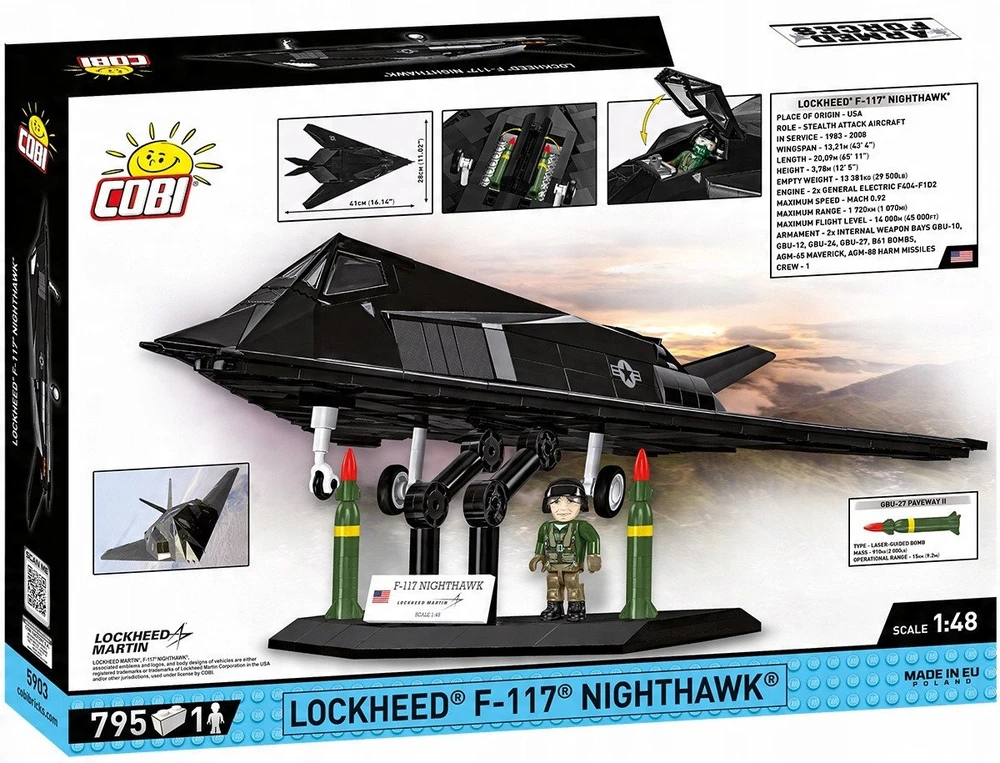 Cobi „Lockheed F-117 Nighthawk 795“ blokai