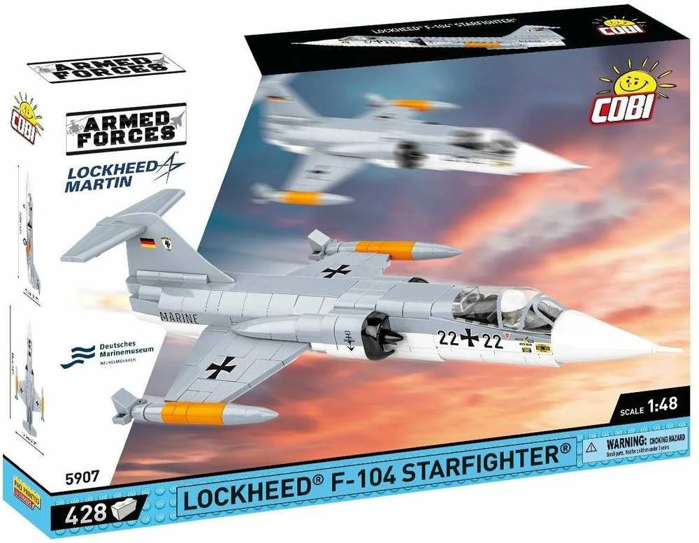COBI -5907 LOCKHEED F-104 STARFIGHTER - STATYBŲ ŽAIDIMAS - PILKA