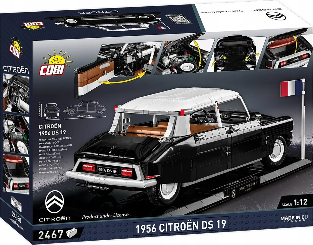 KONSTRUKCIJŲ ŽAIDIMAS - COBI - 1956 METŲ CITROËN DS 19 - Vykdomoji Leidimo Versija - JUODA - 1:12